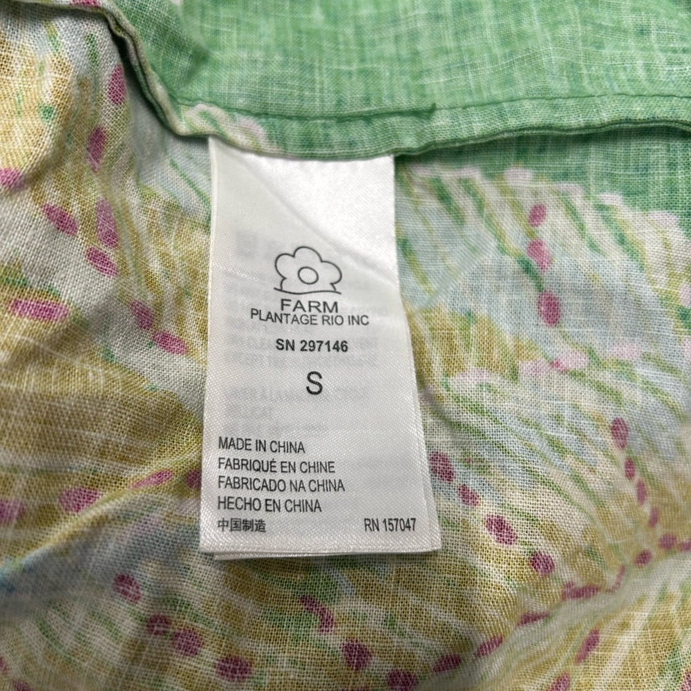 Farm Rio Banana Leaves Off-the-Shoulder Midi Dress, Size Small - Picture 12 of 14